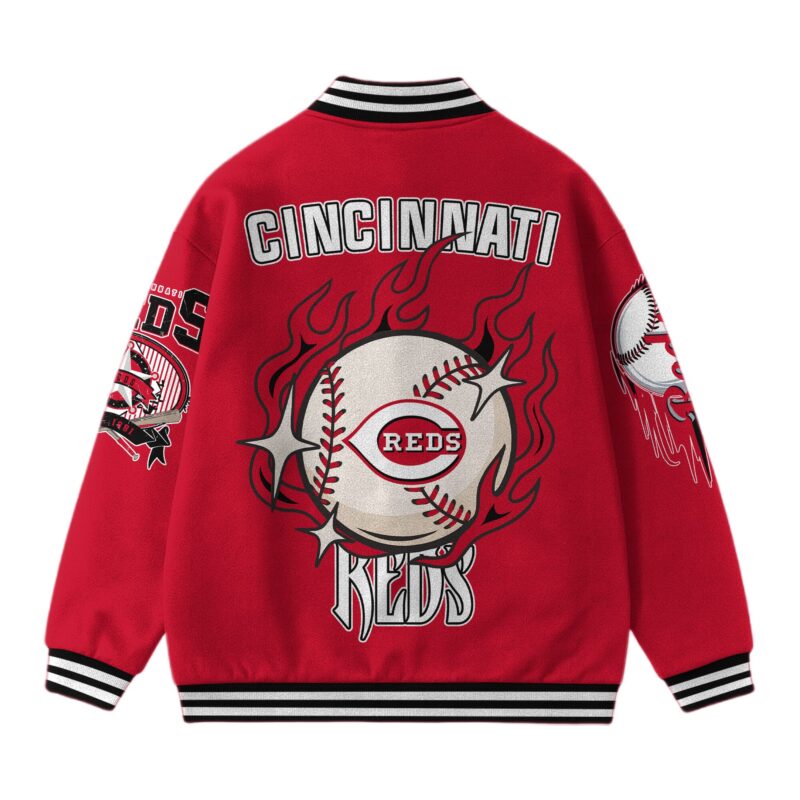 LIMITED EDITION - NEW CUSTOMIZED MLB05 CC REDS SATIN VARSITY & BASEBALL JACKET