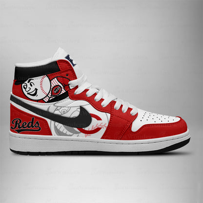 LIMITED EDITION - NEW CUSTOMIZED MLB05 CRS CINCINNATI REDS AIR JORDAN SNEAKERS