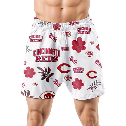 LIMITED EDITION - NEW CUSTOMIZED MLB05 CRS CINCINNATI REDS UNISEX HAWAIIAN SHIRT & SHORTS SET