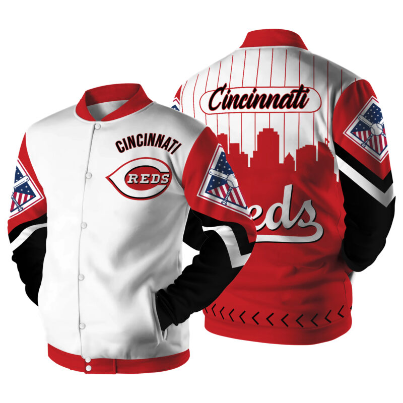 LIMITED EDITION - NEW CUSTOMIZED MLB05 CC REDS SATIN VARSITY & BASEBALL JACKET
