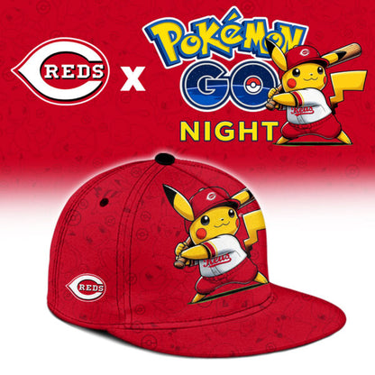 LIMITED EDITION - NEW CUSTOMIZED MLB05 CRS CINCINNATI REDS x POKEMON BASEBALL JERSEY & CAP