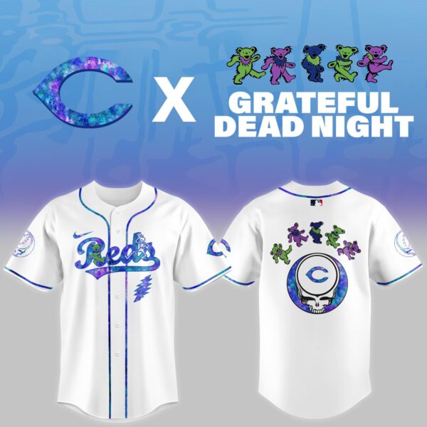 LIMITED EDITION - NEW CUSTOMIZED MLB05 CC REDS x GRATEFUL DEAD BASEBALL JERSEY
