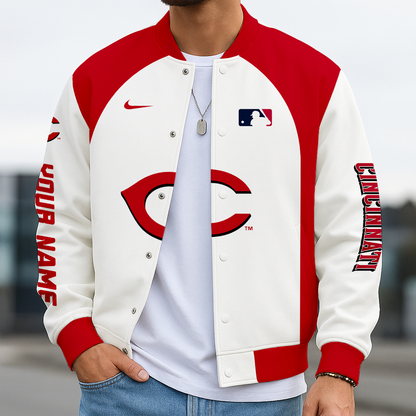 LIMITED EDITION - NEW CUSTOMIZED MLB05 CRS CINCINNATI REDS BASEBALL JACKET, SATIN VARSITY JACKET