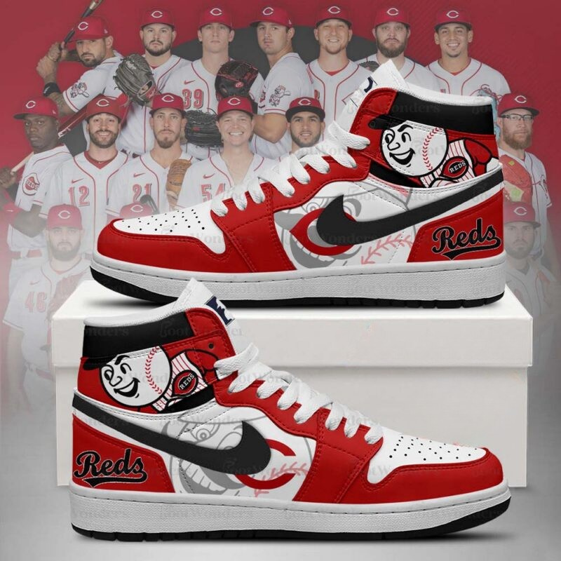 LIMITED EDITION - NEW CUSTOMIZED MLB05 CRS CINCINNATI REDS AIR JORDAN SNEAKERS