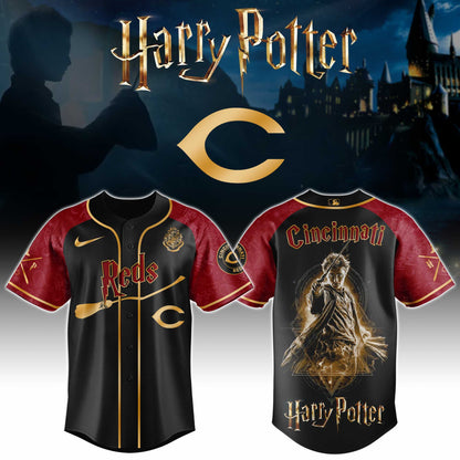 LIMITED EDITION - NEW CUSTOMIZED MLB05 CRS CINCINNATI REDS x HARRY POTTER BASEBALL JERSEY & CAP