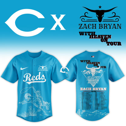 LIMITED EDITION - NEW CUSTOMIZED MLB05 CRS CINCINNATI REDS x ZACH BRYAN BASEBALL JERSEY & CAP