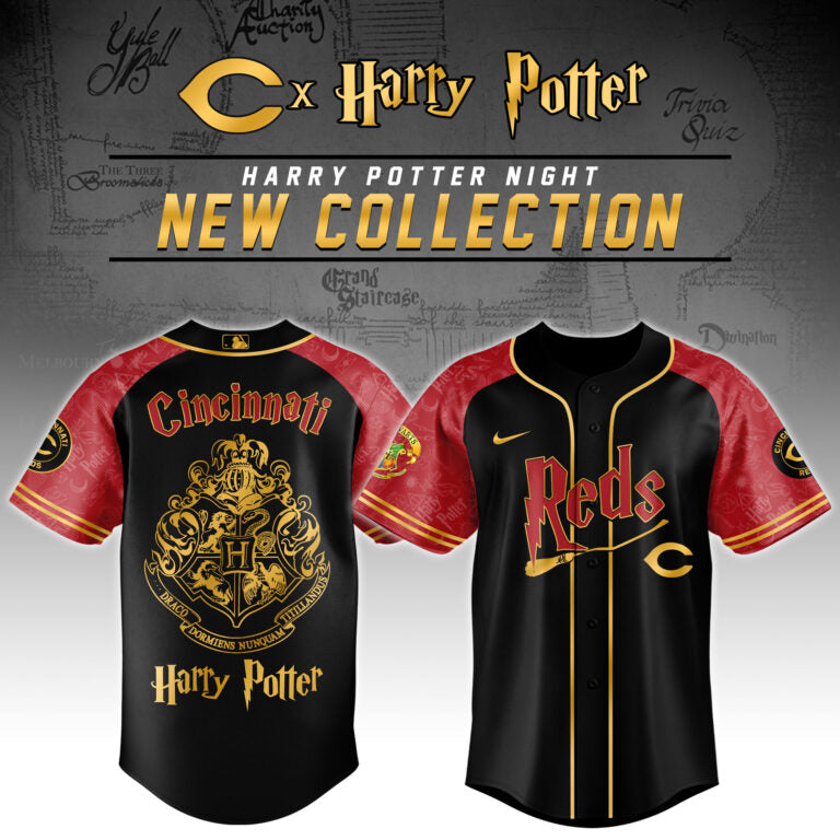 LIMITED EDITION - NEW CUSTOMIZED MLB05 CC REDS x HARRY POTTER BASEBALL JERSEY & CAP