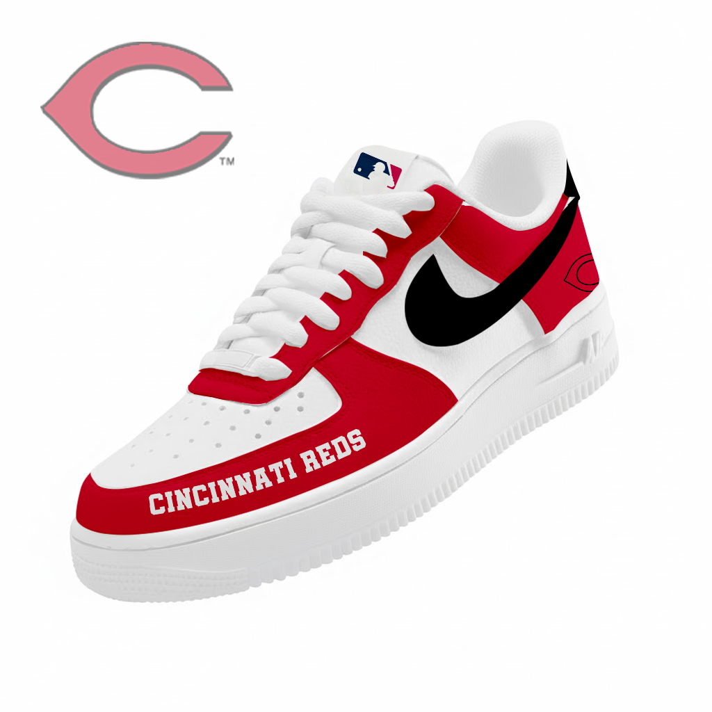 LIMITED EDITION - NEW CUSTOMIZED MLB05 CRS CINCINNATI REDS AF1 SNEAKERS