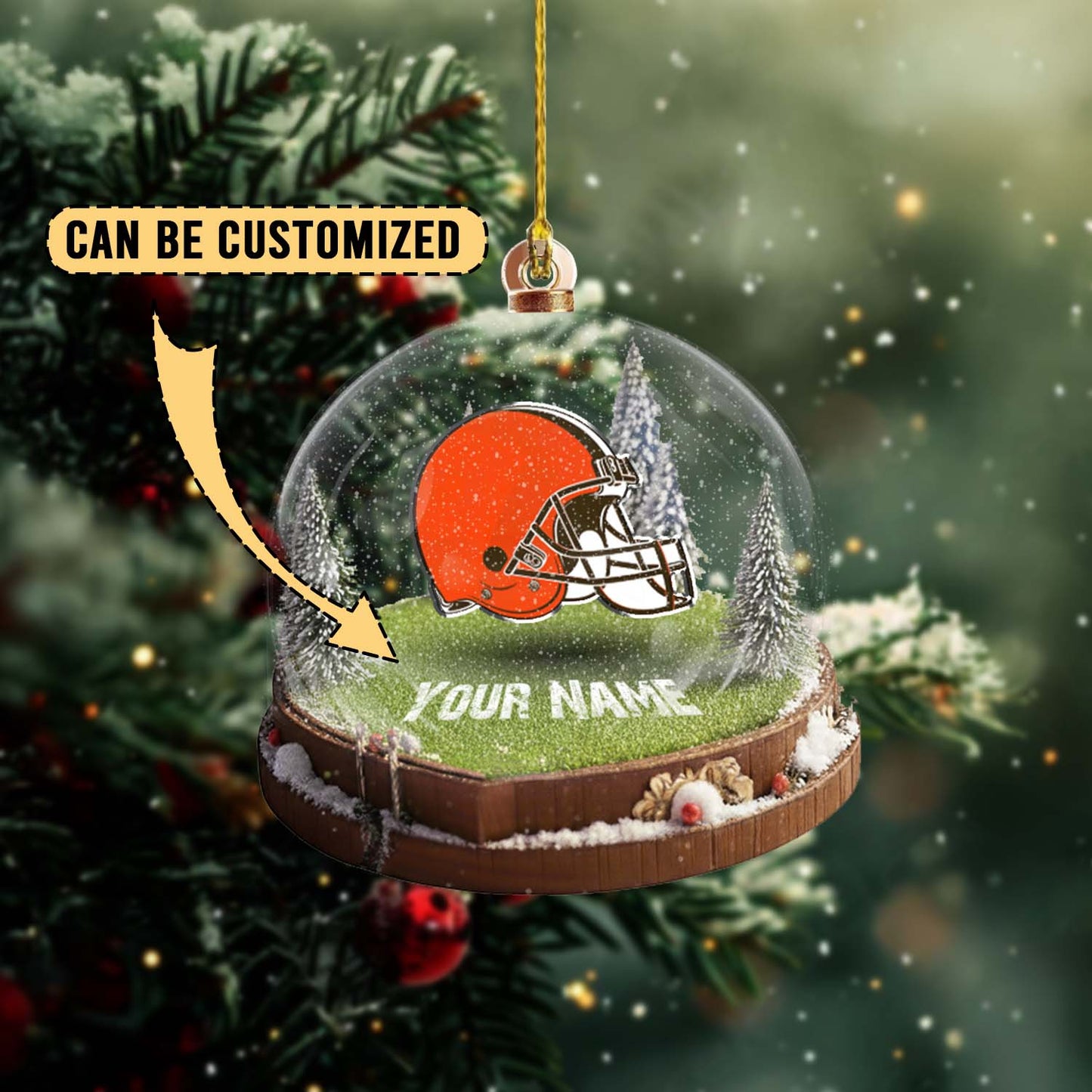 LIMITED EDITION - NEW CUSTOMIZED NFL29 CLB CLEVELAND BROWNS ACRYLIC ORNAMENT