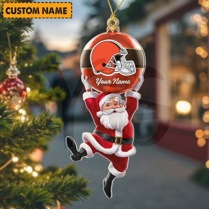 LIMITED EDITION - NEW CUSTOMIZED NFL29 CLB CLEVELAND BROWNS CHRISTMAS ACRYLIC ORNAMENT