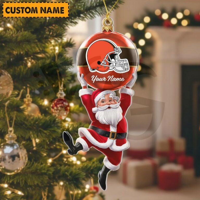LIMITED EDITION - NEW CUSTOMIZED NFL29 CLB CLEVELAND BROWNS CHRISTMAS ACRYLIC ORNAMENT