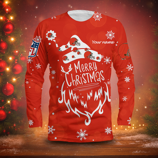 LIMITED EDITION - NEW CUSTOMIZED NFL29 CLB CLEVELAND BROWNS LONG SLEEVED T-SHIRT
