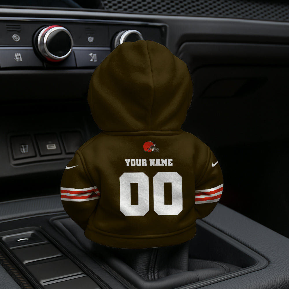 LIMITED EDITION - NEW CUSTOMIZED NFL29 CLB CLEVELAND BROWNS AUTOMOTIVE HOODIE SHIFT KNOB COVER
