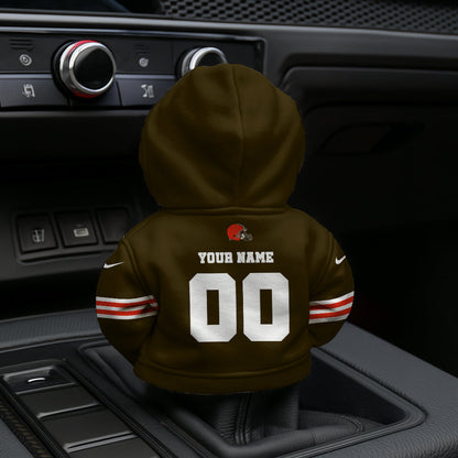 LIMITED EDITION - NEW CUSTOMIZED NFL29 CLB CLEVELAND BROWNS AUTOMOTIVE HOODIE SHIFT KNOB COVER