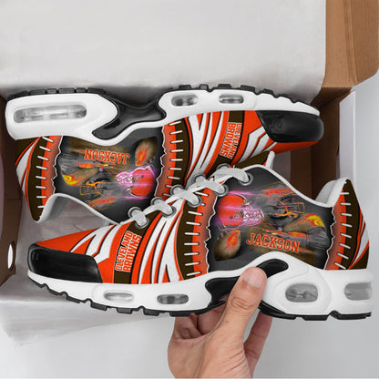 LIMITED EDITION - NEW CUSTOMIZED NFL29 CLB CLEVELAND BROWNS UNISEX AIR MAX PLUS SNEAKERS