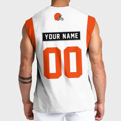 LIMITED EDITION - NEW CUSTOMIZED NFL29 CLB CLEVELAND BROWNS TANKTOP & GYM SHIRT