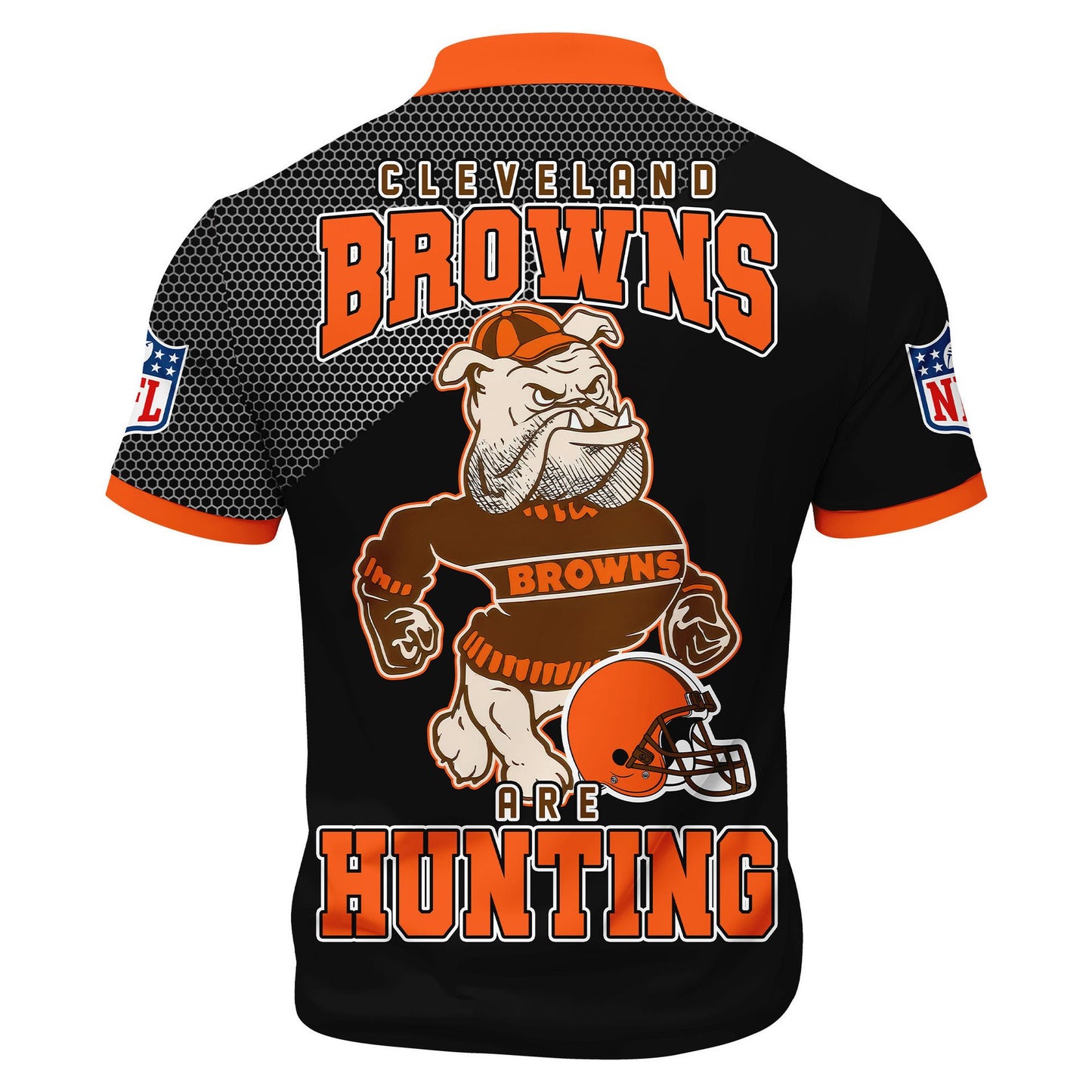 LIMITED EDITION - NEW CUSTOMIZED NFL29 CLB CLEVELAND BROWNS HARLEY-DAVIDSON POLO WITH ZIPPER SHIRT