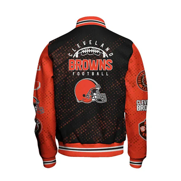 LIMITED EDITION - NEW CUSTOMIZED NFL29 CLB CLEVELAND BROWNS SATIN VARSITY JACKET & BASEBALL JACKET