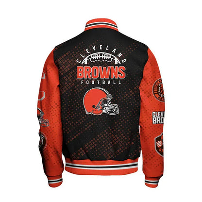 LIMITED EDITION - NEW CUSTOMIZED NFL29 CLB CLEVELAND BROWNS SATIN VARSITY JACKET & BASEBALL JACKET