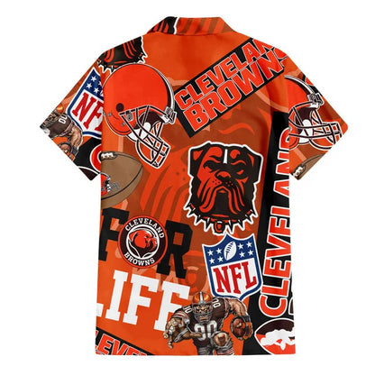 LIMITED EDITION - NEW CUSTOMIZED NFL29 CLB CLEVELAND BROWNS UNISEX HAWAIIAN SHIRT & SHORTS SET
