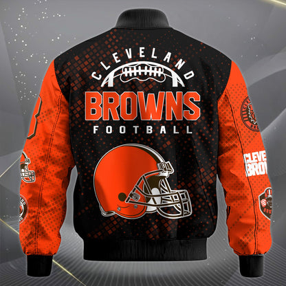 LIMITED EDITION - NEW CUSTOMIZED NFL29 CLB CLEVELAND BROWNS SATIN VARSITY JACKET & LONG PANTS