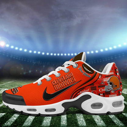 LIMITED EDITION - NEW CUSTOMIZED NFL29 CLB CLEVELAND BROWNS UNISEX AIR MAX PLUS SNEAKERS