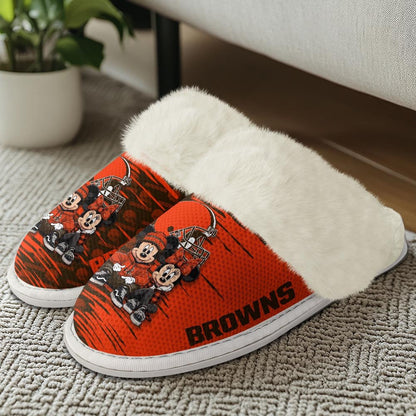 [SPECIAL OFFER] NEW CUSTOMIZED NFL29 CLB CLEVELAND BROWNS COTTON SLIPPERS