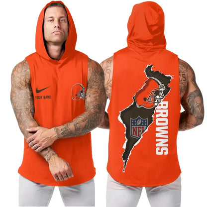 LIMITED EDITION - NEW CUSTOMIZED NFL29 CLB CLEVELAND BROWNS HOODED TANK TOP