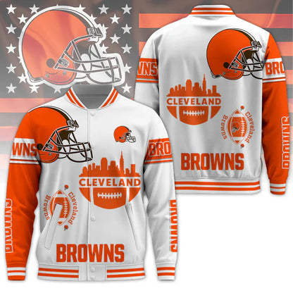 LIMITED EDITION - NEW CUSTOMIZED NFL29 CLB CLEVELAND BROWNS BASEBALL JACKET
