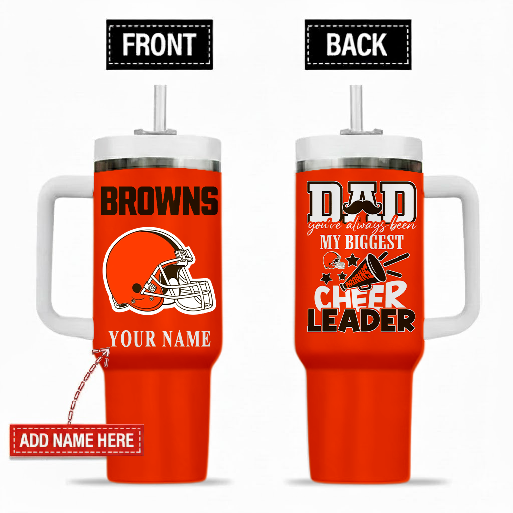 [SPECIAL OFFER] NEW CUSTOMIZED NFL29 CLB CLEVELAND BROWNS 40OZ TUMBLER