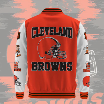 LIMITED EDITION - NEW CUSTOMIZED NFL29 CLB CLEVELAND BROWNS BASEBALL JACKET