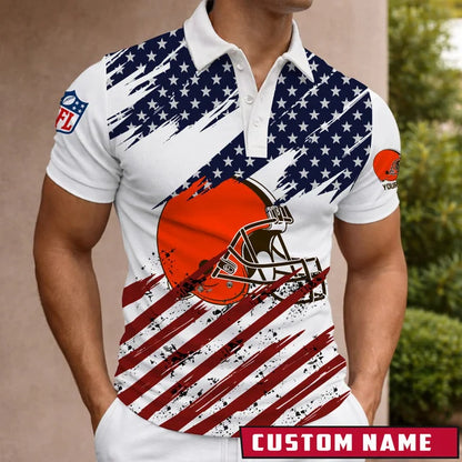 LIMITED EDITION - NEW CUSTOMIZED NFL29 CLB CLEVELAND BROWNS POLO SHIRT