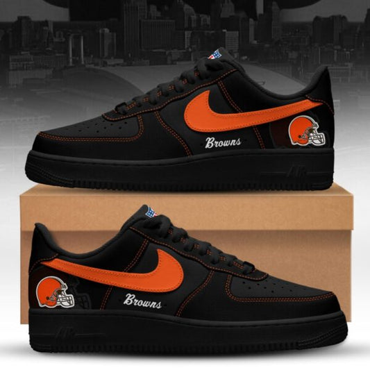 LIMITED EDITION - NEW CUSTOMIZED NFL29 CLB CLEVELAND BROWNS AF1 SNEAKERS
