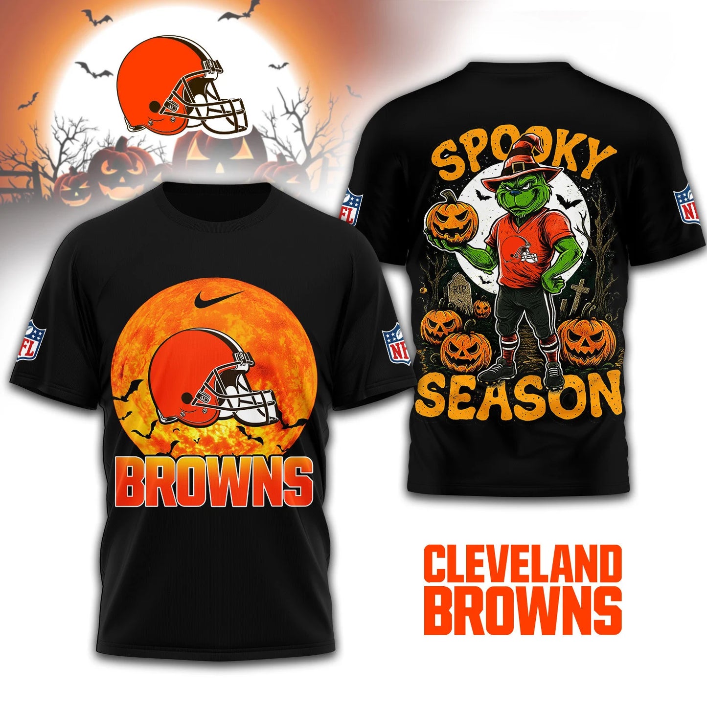 LIMITED EDITION - NEW CUSTOMIZED NFL29 CLB CLEVELAND BROWNS x SPOOKY SEASON T-SHIRT, HOODIE, ZIP HOODIE