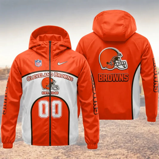 LIMITED EDITION - NEW CUSTOMIZED NFL29 CLB CLEVELAND BROWNS WINDBREAKER JACKET