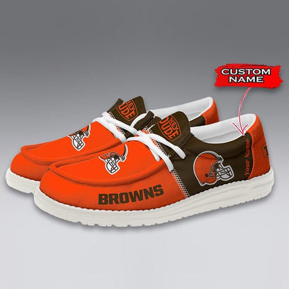 LIMITED EDITION - NEW CUSTOMIZED NFL29 CLB CLEVELAND BROWNS LOAFER SHOES