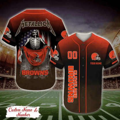 LIMITED EDITION - NEW CUSTOMIZED NFL29 CLB CLEVELAND BROWNS BASEBALL JERSEY