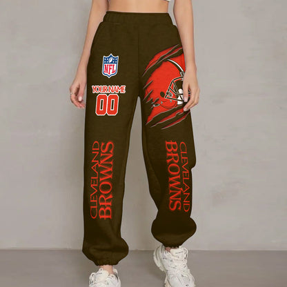 LIMITED EDITION - NEW PREMIUM NFL29 CLB CLEVELAND BROWNS UNISEX LONG PANTS