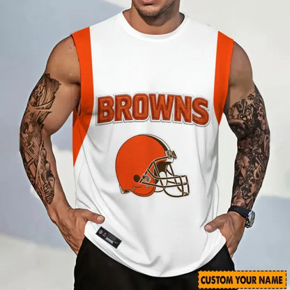 LIMITED EDITION - NEW CUSTOMIZED NFL29 CLB CLEVELAND BROWNS TANKTOP & GYM SHIRT