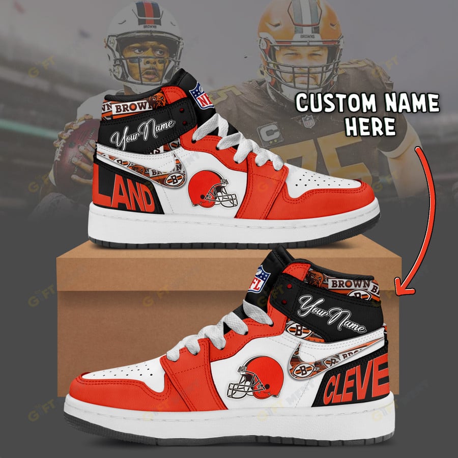 [SPECIAL OFFER] NEW CUSTOMIZED NFL29 CLB CLEVELAND BROWNS AIR JORDAN 1