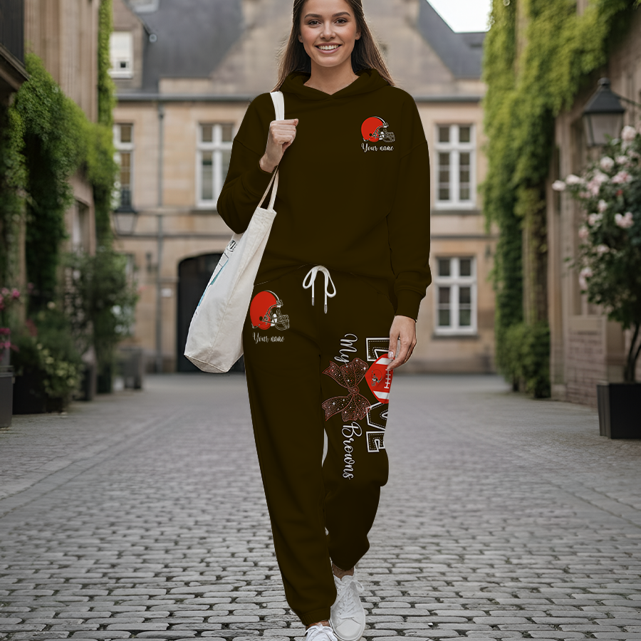 LIMITED EDITION - NEW CUSTOMIZED NFL29 CLB CLEVELAND BROWNS HOODIE & LONGPANTS