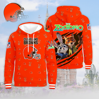 LIMITED EDITION - NEW CUSTOMIZED NFL29 CLB CLEVELAND BROWNS & ZOOTOPIA UNISEX T-SHIRT, POLO, HOODIE & JACKETS