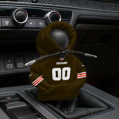 LIMITED EDITION - NEW CUSTOMIZED NFL29 CLB CLEVELAND BROWNS AUTOMOTIVE HOODIE SHIFT KNOB COVER