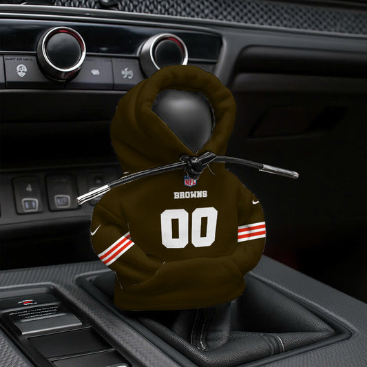 LIMITED EDITION - NEW CUSTOMIZED NFL29 CLB CLEVELAND BROWNS AUTOMOTIVE HOODIE SHIFT KNOB COVER