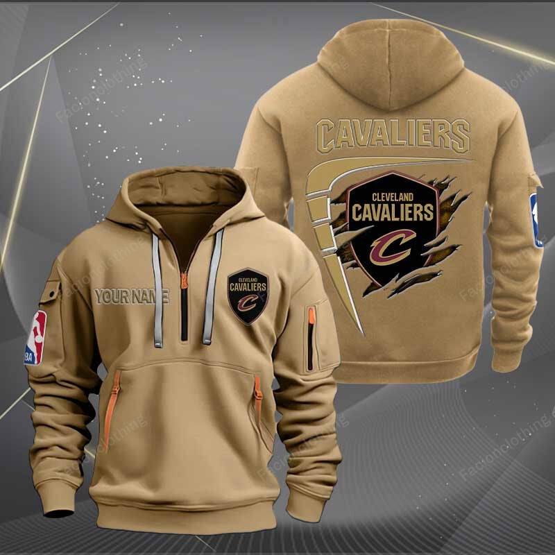 [HOT DEAL] NEW CUSTOMIZED NBA02 CC CLEVELAND CAVALIERS QUARTER ZIP HOODIE