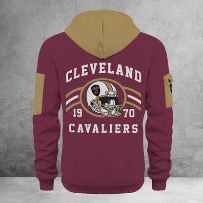LIMITED EDITION - NEW CUSTOMIZED NBA02 CC CLEVELAND CAVALIERS QUARTER ZIP HOODIE