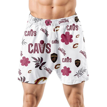 LIMITED EDITION - NEW CUSTOMIZED NBA02 CCA CLEVELAND CAVALIERS UNISEX HAWAIIAN SHIRT & SHORTS SET