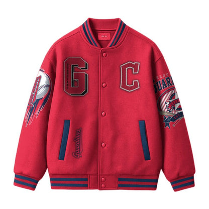 LIMITED EDITION - NEW CUSTOMIZED MLB13 CL GUARDIANS SATIN VARSITY & BASEBALL JACKET