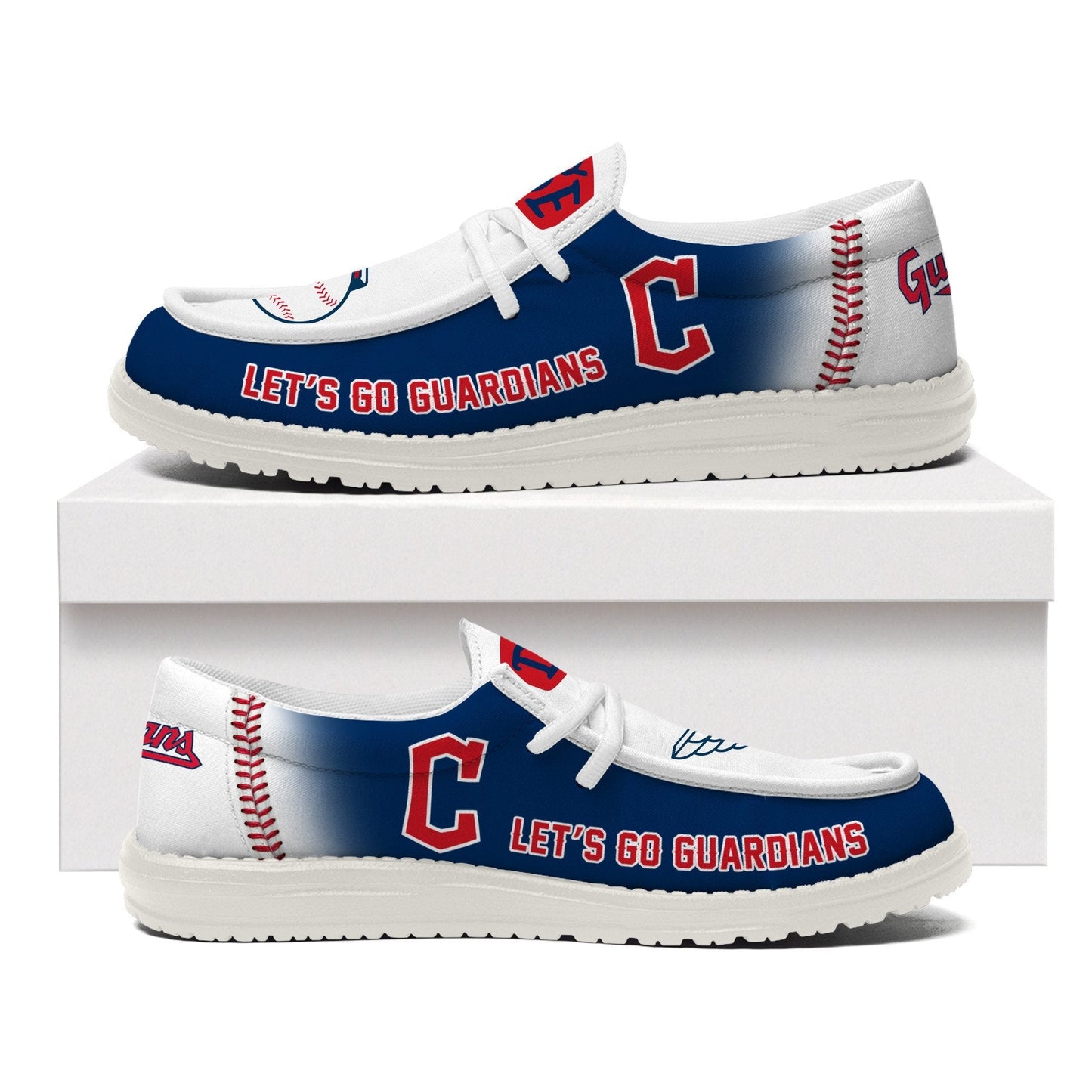 LIMITED EDITION - NEW CUSTOMIZED MLB13 CGS CLEVELAND GUARDIANS LOAFER SHOES