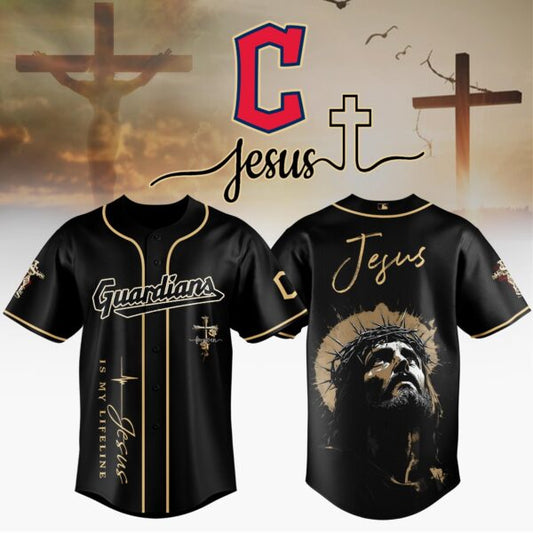 LIMITED EDITION - NEW CUSTOMIZED MLB13 CGS CLEVELAND GUARDIANS x JESUS CHRIST JERSEY